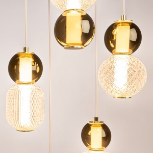 Lustra LED suspendata design modern decorativ Drop 5L auriu - Img 6