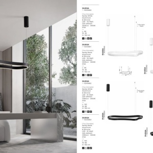 Lustra LED suspendata design modern DUSSA negru, 90x45cm 169083 universul-luminii.ro
