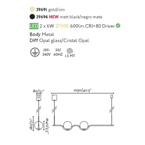 Lustra LED suspendata design modern LE VITA LED Black 29696 81873 universul-luminii.ro