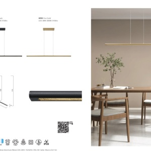 Lustra LED suspendata design modern liniar LINEAL negru MA-8954 - Img 2