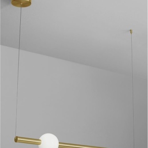 Lustra LED suspendata design modern Neutron auriu - Img 3