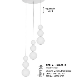 Lustra LED suspendata design modern PERLA - Img 3