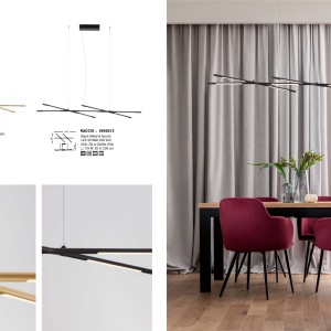 Lustra LED suspendata design modern RACCIO negru 203903 universul-luminii.ro
