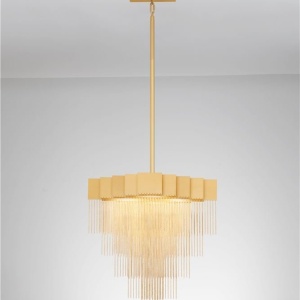 Lustra LED suspendata design modern REVIA aurie - Img 4