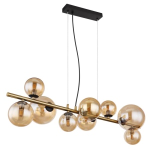 Lustra LED suspendata design modern Riha negru, alama 114403 universul-luminii.ro