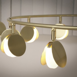 Lustra LED suspendata design modern SHELL 30W aurie 132543 universul-luminii.ro