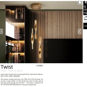 Lustra LED suspendata design modern Twist auriu - Img 7