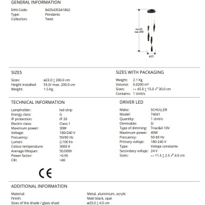 Lustra LED suspendata design modern Twist - Img 6