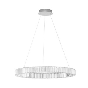Lustra LED suspendata , dimabila, cristal design elegant AURELIA crom 80cm - Img 1