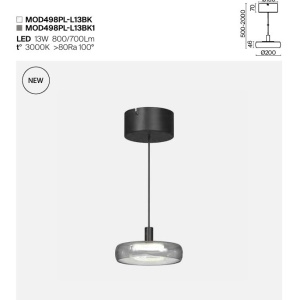 Lustra LED suspendata Float sticla transparenta - Img 6