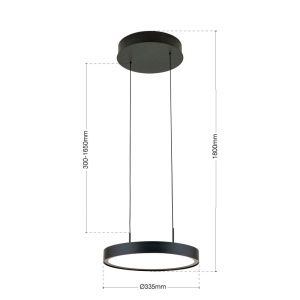 Lustra LED suspendata iluminat sus si jos TEIDE negru - Img 7