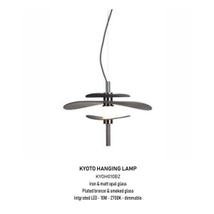 Lustra LED suspendata Kyoto bronz/ negru - Img 11