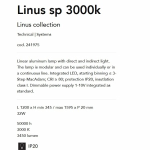 Lustra LED suspendata liniara modulara LINUS SP 3000K BK - Img 4