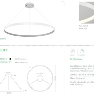 Lustra LED suspendata Orbit 120cm 211313 universul-luminii.ro