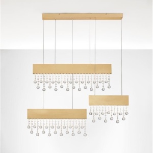Lustra LED suspendata stil elegant CRISTA aurie - Img 4