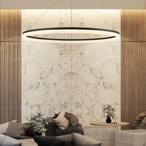 Lustra LED XXL circulara casa scarii Ara 150cm, Black - Img 2