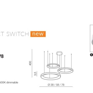 Lustra LED XXL cu telecomanda design circular AGNES 38+58+78 DIMM CCT SWITCH GO 119983 universul-luminii.ro