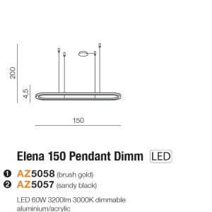 Lustra LED XXL suspendata design modern ELENA 150 DIMM GO - Img 3