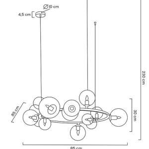 Lustra moderna cu 15 de surse de lumina LINEA R85 auriu 597913 universul-luminii.ro