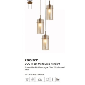 Lustra moderna cu 3 pendule Duo III 137073 universul-luminii.ro