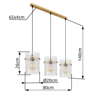Lustra moderna cu 3 pendule GORLEY auriu 235693 universul-luminii.ro