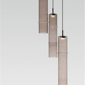 Lustra moderna cu 3 pendule LED, Metal, Sticla, Moca, SANO 245283 universul-luminii.ro