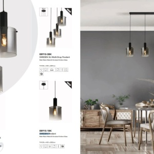 Lustra moderna cu 4 pendule Sweden negru, fumuriu 221993 universul-luminii.ro