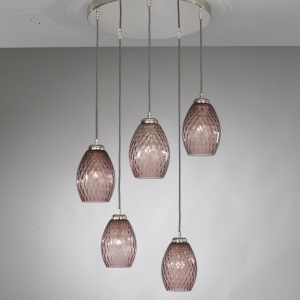 Lustra moderna cu 5 pendule design italian 10008 Amethyst 105743 universul-luminii.ro