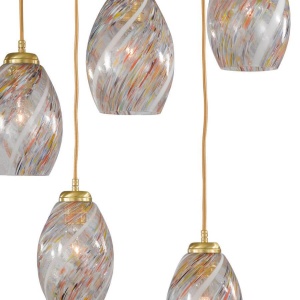 Lustra moderna cu 5 pendule design italian 10034 multicolor 107393 universul-luminii.ro