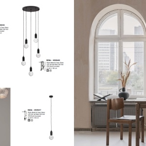 Lustra moderna cu 5 pendule design minimalist VEDA 204263 universul-luminii.ro