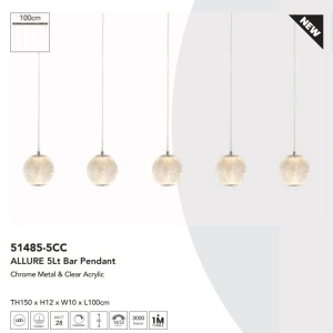 Lustra moderna cu 5 pendule LED Allure 222023 universul-luminii.ro