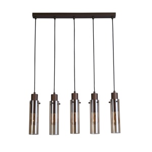 Lustra moderna cu 5 pendule Sweden II moca, chihlimbar 142323 universul-luminii.ro