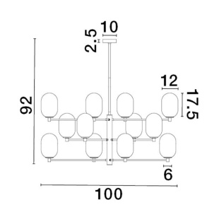 Lustra moderna design deosebit cu 12 de surse de lumina BALOR 213933 universul-luminii.ro