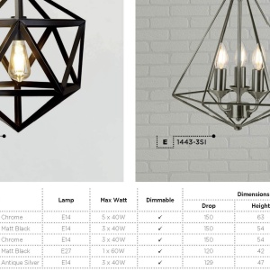 Lustra moderna design geometric Cube 5L crom 7865-5CC SRT - Img 4