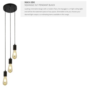 Lustra moderna design minimalist Squiggle 3L 9663-3BK SRT - Img 4