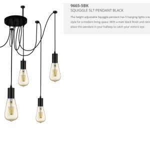 Lustra moderna design minimalist Squiggle 5L 9665-5BK SRT - Img 5