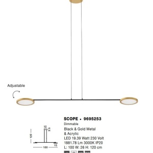 Lustra moderna dimabila cu 2 spoturi LED directionabile SCOPE 213533 universul-luminii.ro