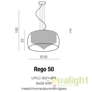 Lustra moderna suspendata design elegant 50cm Rego - Img 5