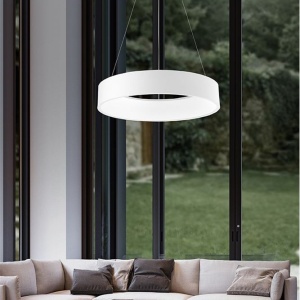 Lustra moderna suspendata LED 3000K 60cm RANDO alb NVL-6167205