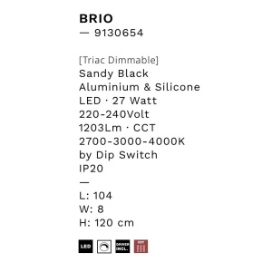Lustra neagra liniara cu iluminat LED CCT BRIO 248233 universul-luminii.ro