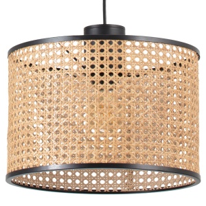 Lustra/Pendul decorativ cu cablu si stecher MAMBO 320 negru/ratan - Img 2
