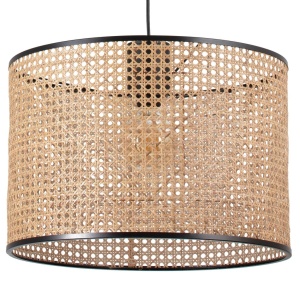 Lustra/Pendul decorativ cu cablu si stecher MAMBO 450 negru/ratan - Img 2
