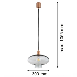 Lustra/pendul design decorativ TRESCO cupru/fumuriu - Img 11