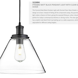 Lustra / Pendul design modern Pyramid negru/clar 3228BK SRT - Img 7