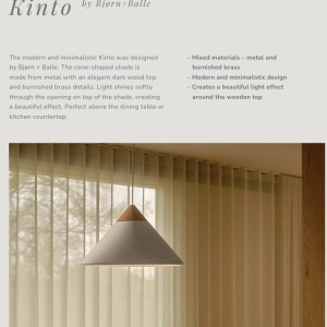 Lustra, Pendul Design Nordic Minimalist, Lemn, Metal, Kinto negru 243653 universul-luminii.ro