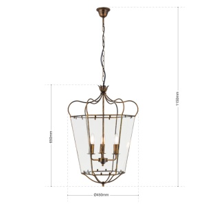 Lustra / Pendul design rustic Manto Latern HL 6-1532/3 Antik-gold OR - Img 6