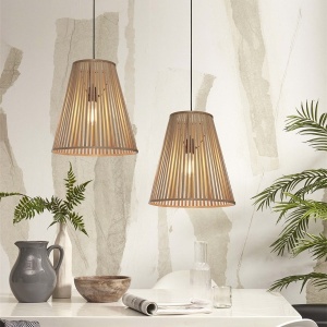 Lustra/Pendul eco din bambus Merapi tapered L, nat 121173 universul-luminii.ro