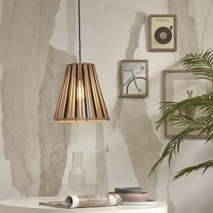Lustra/Pendul eco din bambus Merapi tapered S, bl/nat 213403 universul-luminii.ro