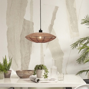Lustra/Pendul eco din ratan Tanami disc S, nat 121473 universul-luminii.ro