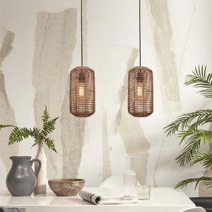 Lustra/Pendul eco din ratan Tanami tube L, nat 213683 universul-luminii.ro